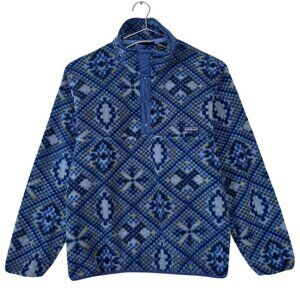 VTG 90's Patagonia Synchilla Fleece Snap T Pullover Mens Size Medium Mosaic